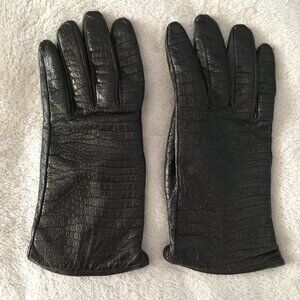 Dark Brown/Black leather gloves sz 7